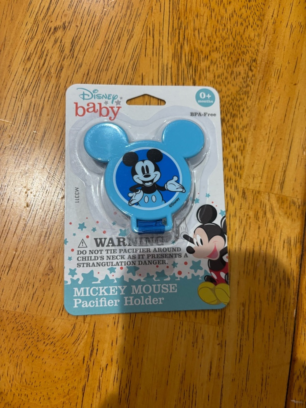 Disney Blue Mickey Mouse Pacifier Holder Clip